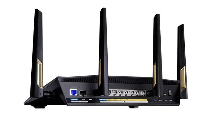 The RT-BE88U has multiple high-speed WAN and LAN ports. Photo: ASUS