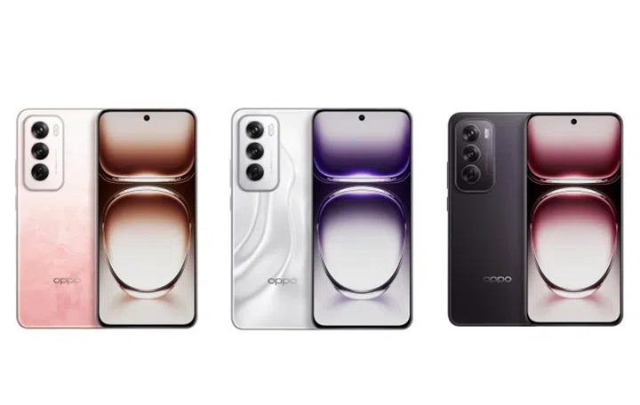 The Reno 12 will have a pinkish/peach option. (Image Source: OPPO)