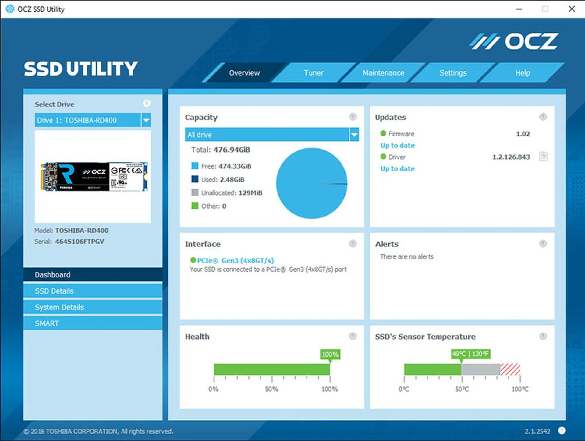 The OCZ SSD Utility lets users quick manage and monitor their OCZ SSDs.