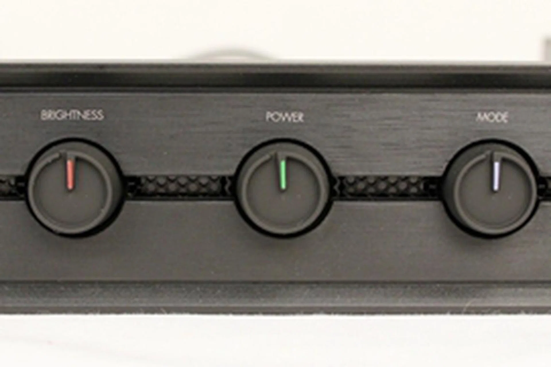 The NZXT Hue RGB controller features three knobs and each knob has a primary function of controlling the amount of color saturation, while their secondary function (activated by pushing the knob like a button) allows you to control brightness, usage mode and powering the controller on/off.