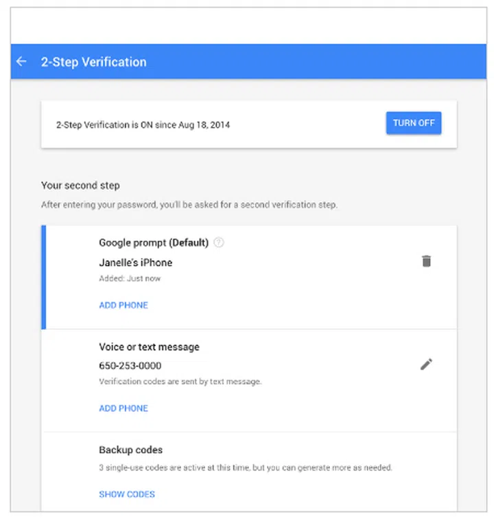 To enable 2-step verification, go into your Google account's My Account page.