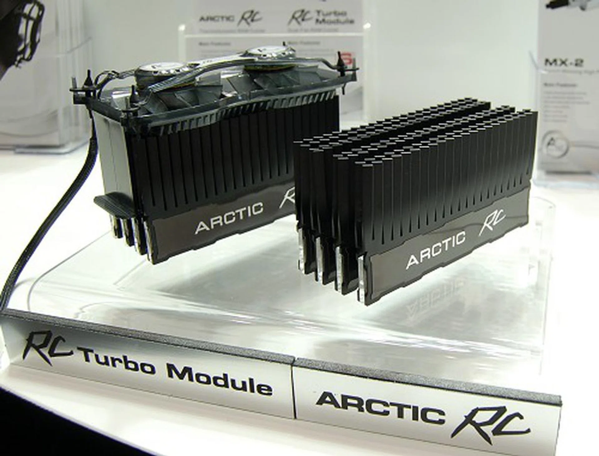  Those into extreme overclocking will appreciate these extensive Arctic RC memory coolers. The first set of RAM coolers are using the RC Turbo Module which just latches on to the Arctic RC memory coolers.  
