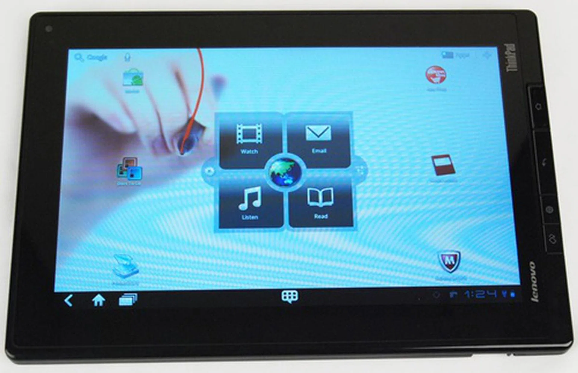 The boxy design makes the Lenovo ThinkPad Tablet look a bit odd in terms of its proportions. It is slightly taller and wider than other 10.1-inch tablets, leading to an unbalanced weight distribution.