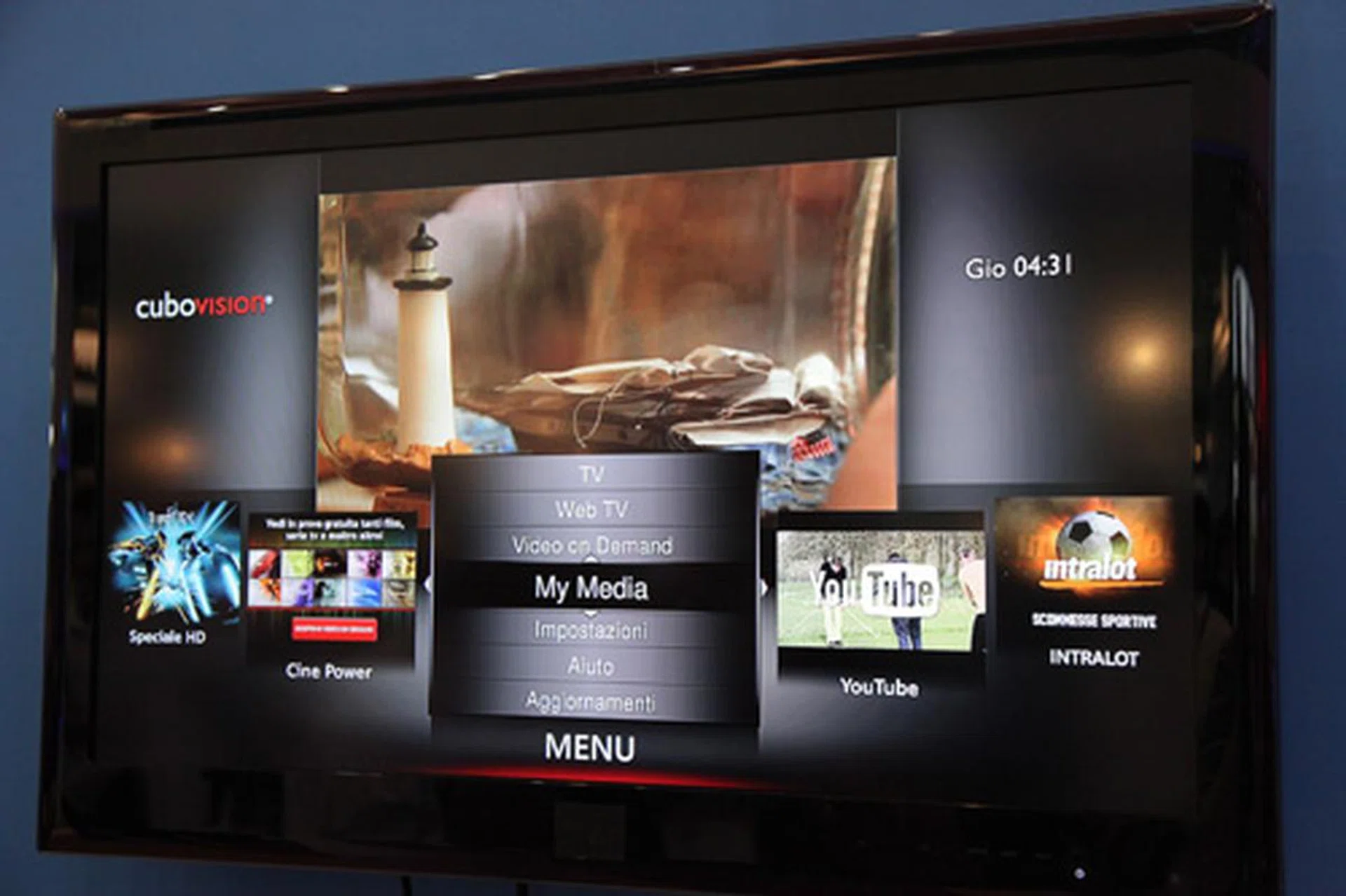 Here's a screen capture of CuboVision's user interface, powered by MeeGo.