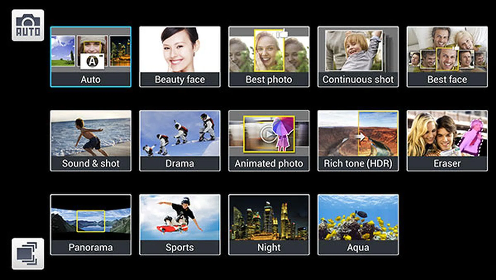 Besides Aqua, the other new addition is Continuous Shot mode, which lets you shoot 3 pictures per second.