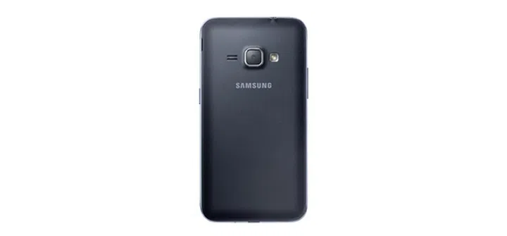 Samsung Galaxy J1 (2016)in black.