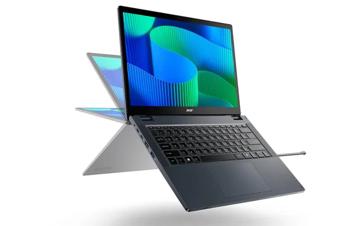 The 2-in-1 Acer TravelMate P4 Spin 14. Image source: Acer.