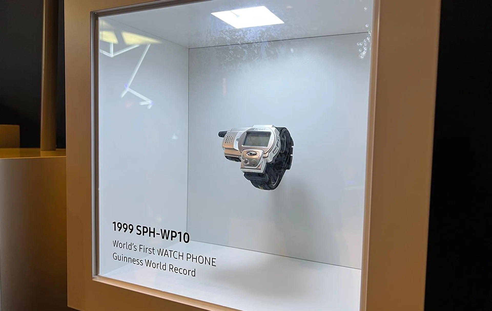 We weren't allowed to photograph the engineers or their work materials, especially the colours. So here's a photo of an old Samsung SPH-WP10 spotted during the tour.