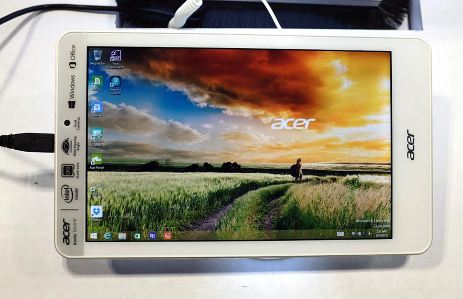 The Acer Iconia Tab 8 W is a full Windows 8.1 8-inch tablet powered by an Intel Atom 1.33GHz processor. It also comes with Microsoft Office 365 pre-installed. Usual price: $499, but on sale at the IT Show for just $249.