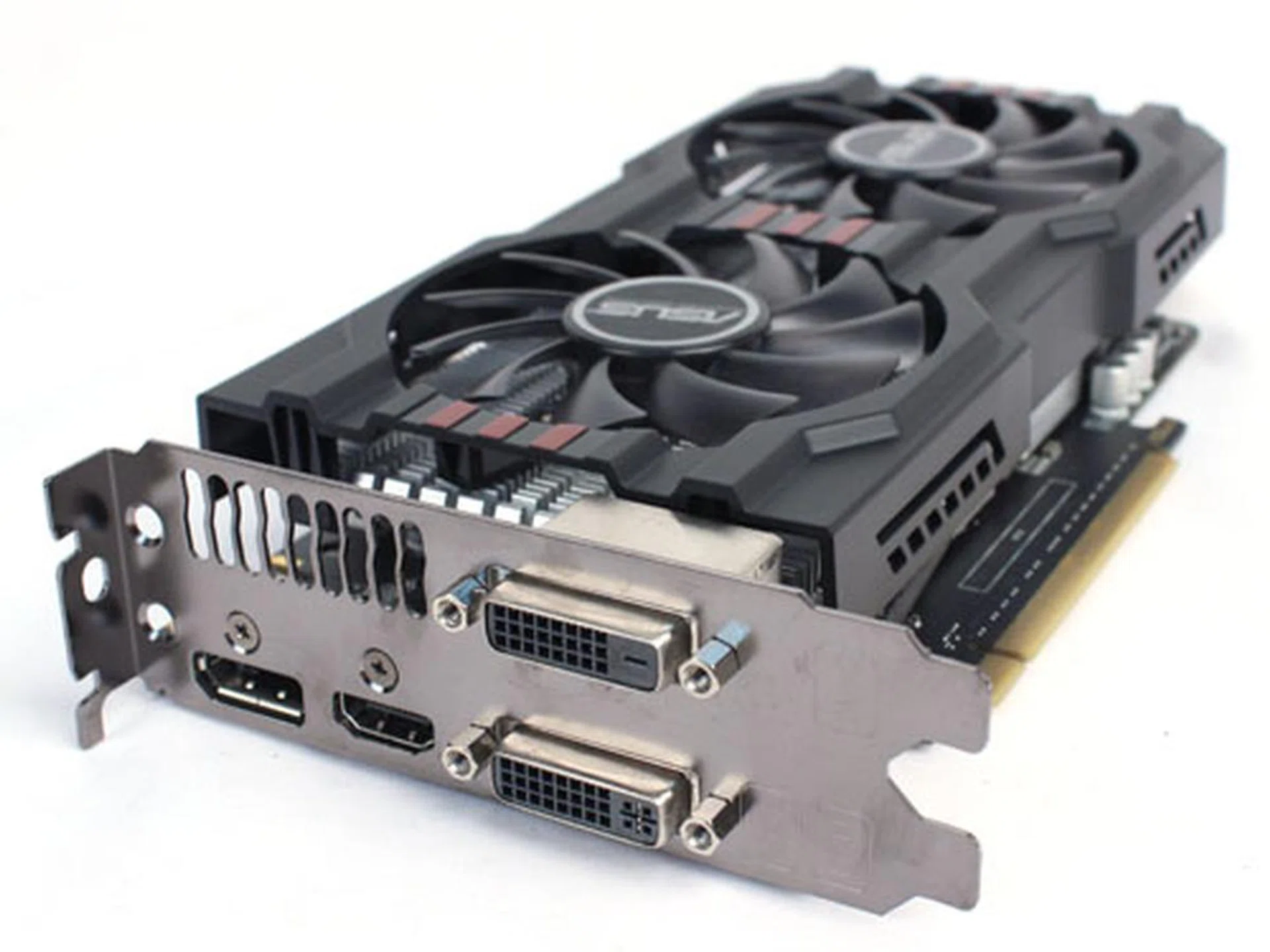 Ports remain the same as the reference design, with two DVI ports, one HDMI port and one DisplayPort port.