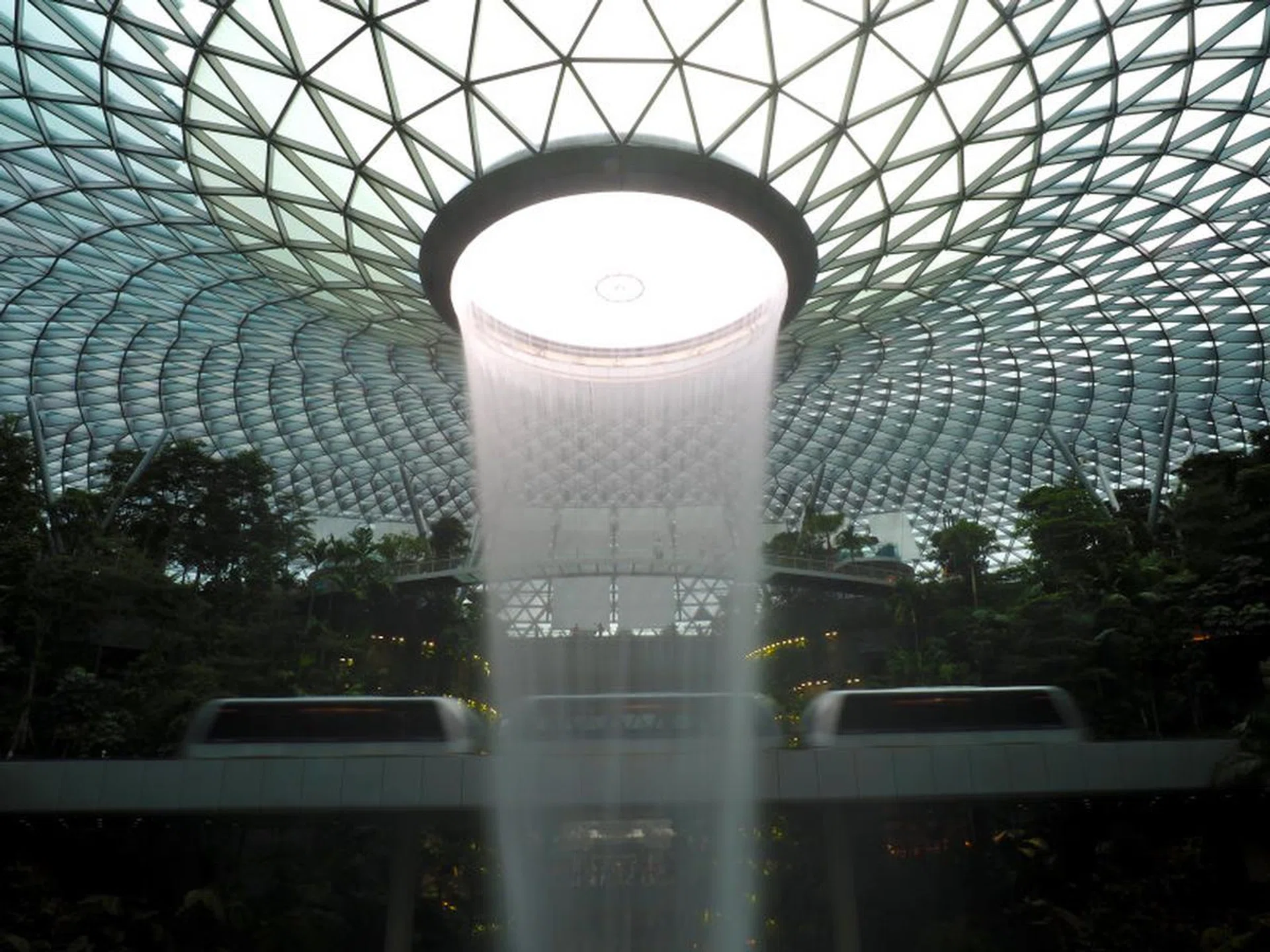 A shot taken at Jewel Changi airport using Olympus OM-D E-M1 Mark III with a slow shutter speed of 1/3sec and 12-100mm f/4 lens. (image: Trevor Tan/ST)