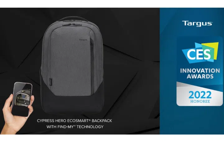 The Find My app can use geofencing to keep the backpack close to the owner. Image source: Targus.