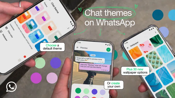 Chat Themes are now available on WhatsApp. Image: WhatsApp.