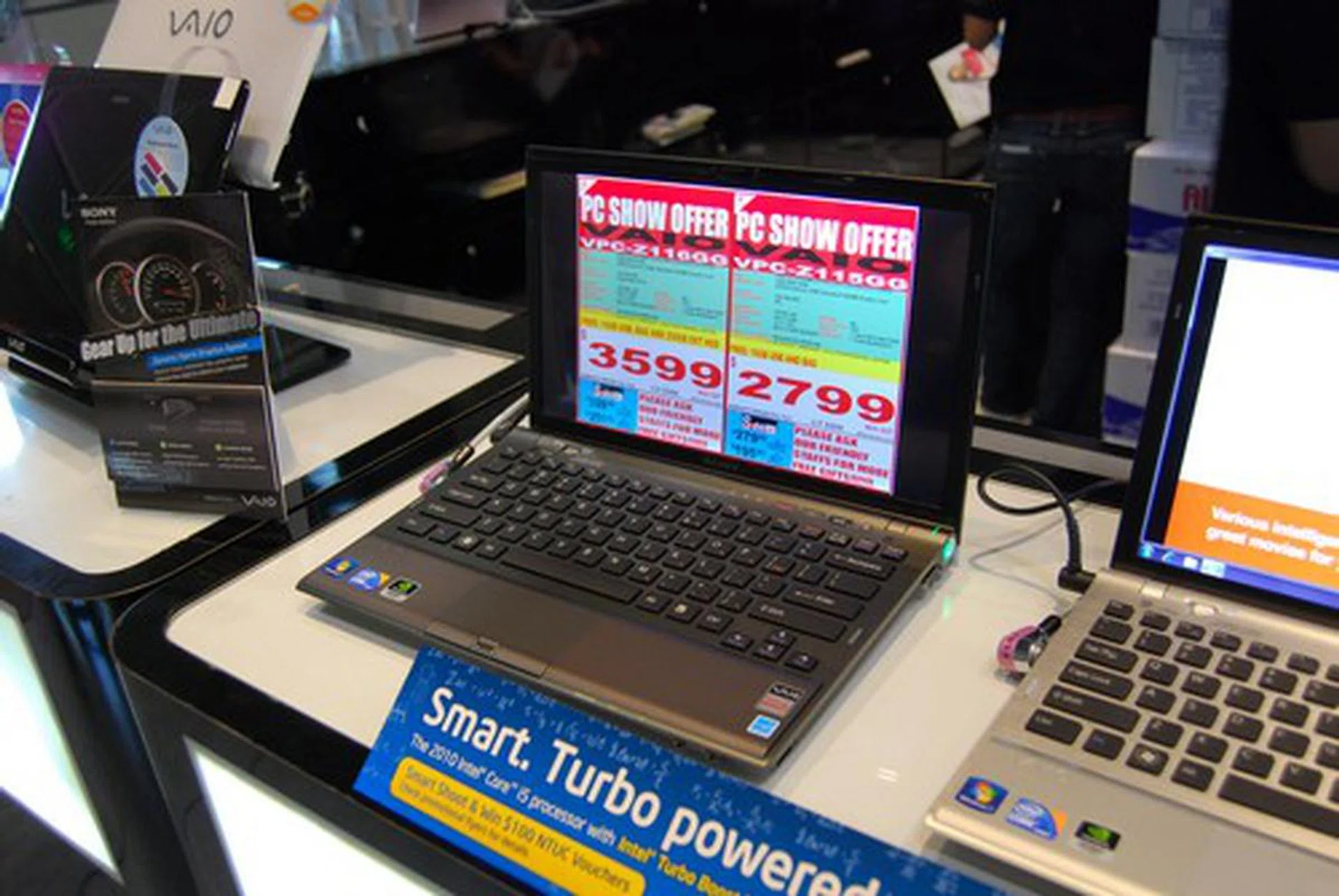 Check out the Sony Viao Z series for power in slim packages. The new VPCZ127GG with 64-bit Windows 7 and an Intel Core i5 (2.53GHz) processor and 128GB SSD is going for $3799, while at the other end of the spectrum the VPCZ115GG with a 500GB HDD is going for $2799.