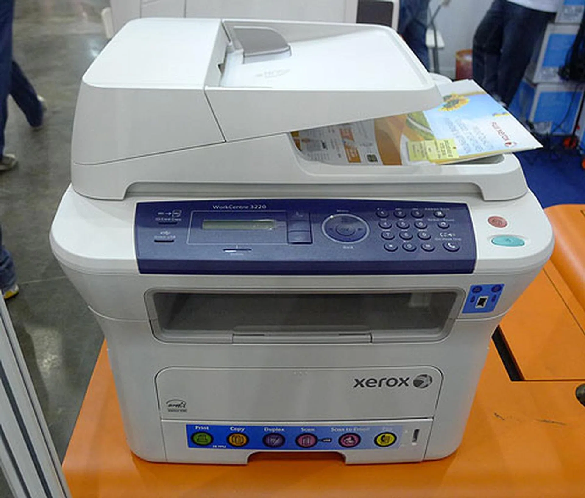 Fuji Xerox's more heavyweight machines, the MFC WorkCentre 3220 can print/copy/scan/fax and you can even scan directly to a USB drive. This model can do duplex printer and there's an onsite warranty for 3 years. Price - $499 with a free mini fridge.