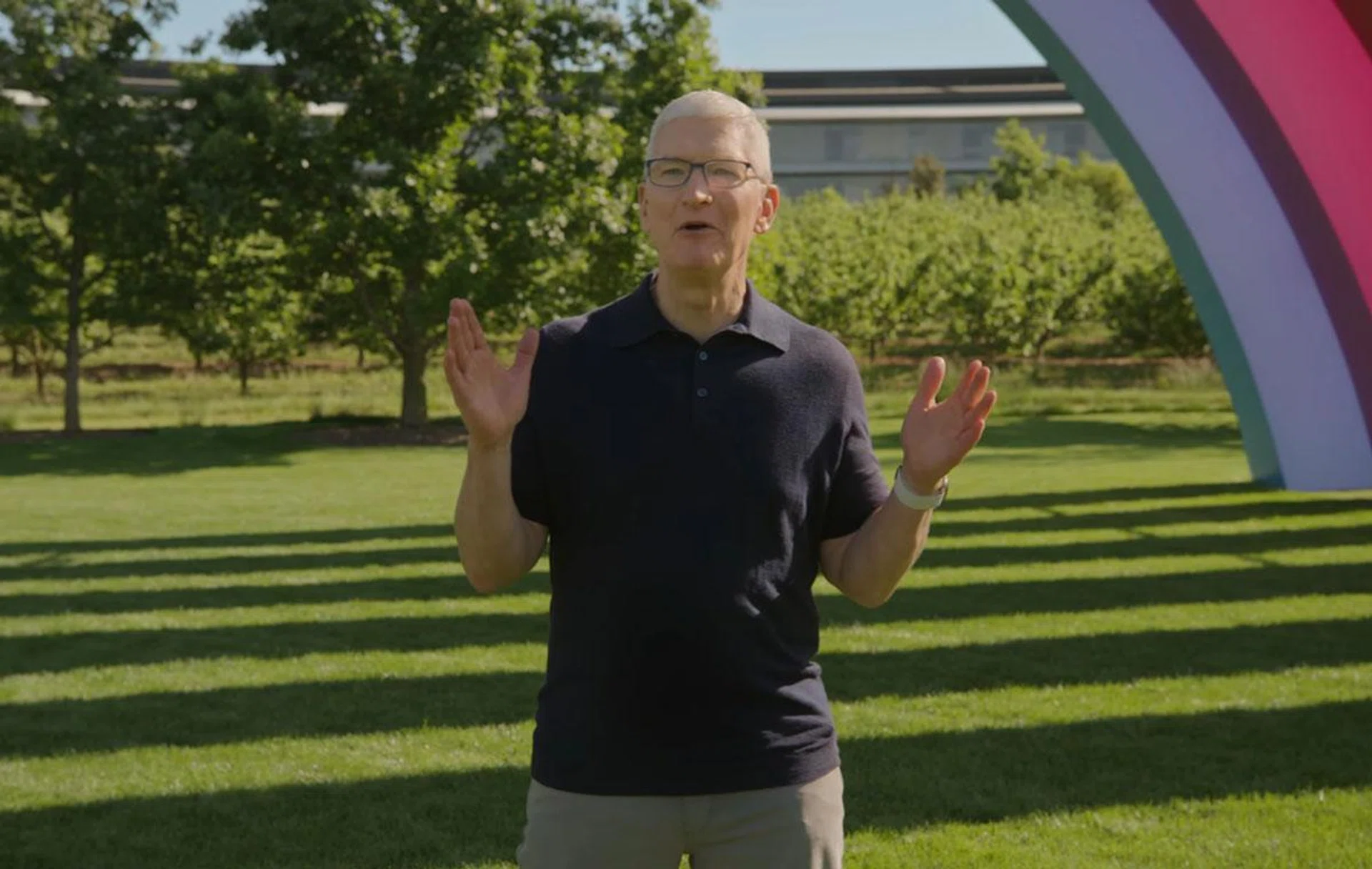 Tim Cook, CEO of Apple, ushers in the company's major announcements at WWDC 2023 at Apple Park.