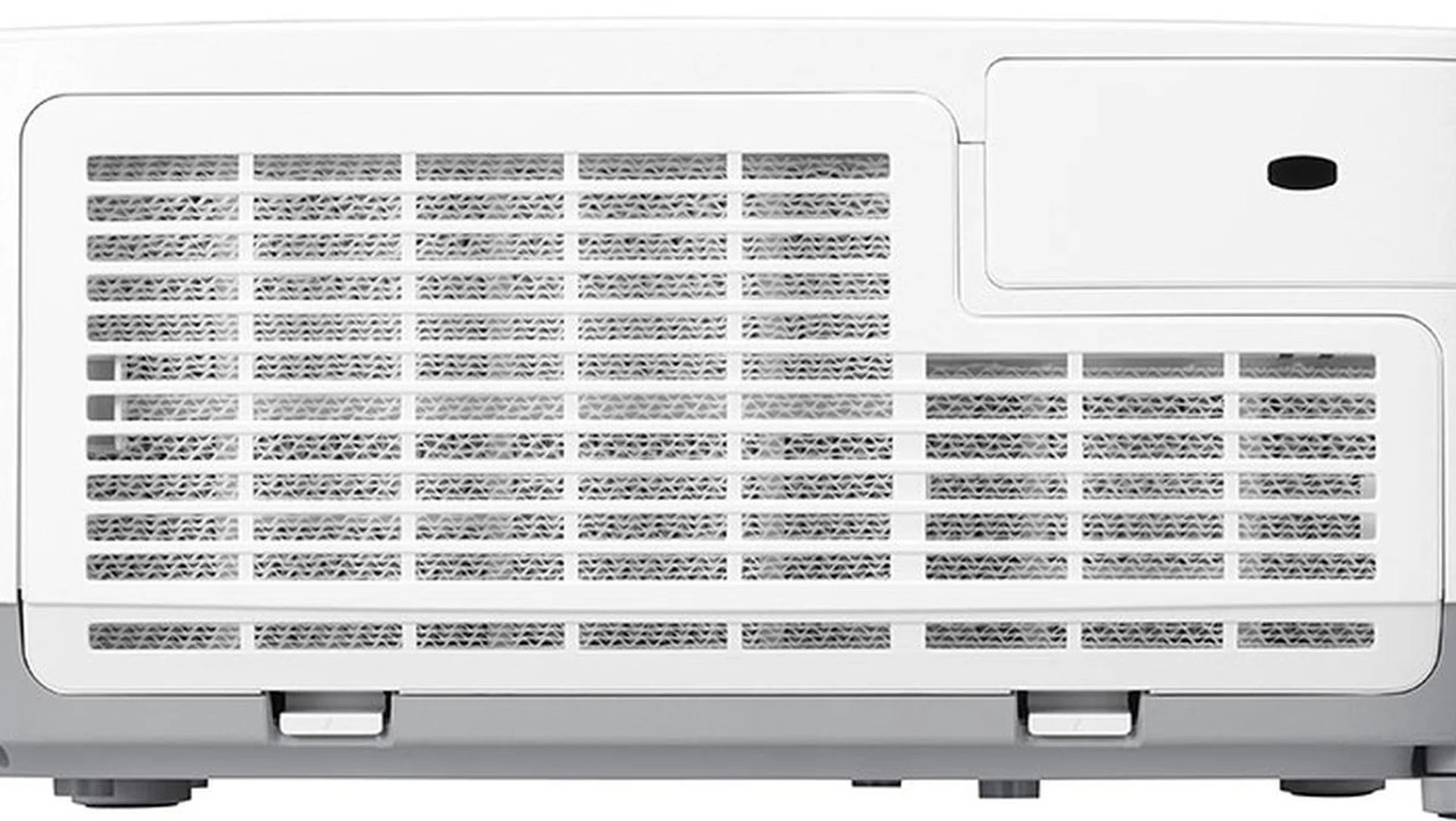 The right side of the projector is taken up by a huge two-layer filter. You can set to have a filter cleaning reminder come on screen after 100, 500, 1,000, or 2,000 hours of use.