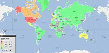 A world map detailing the number of Flashback infected users in different regions. (Source: securelist.com)