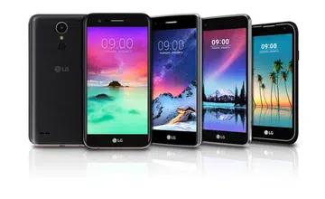 The upcoming K Series smartphones by LG will be on display at CES 2017. From Left to Right, K10 (rear, front), K8, K4 and K3.