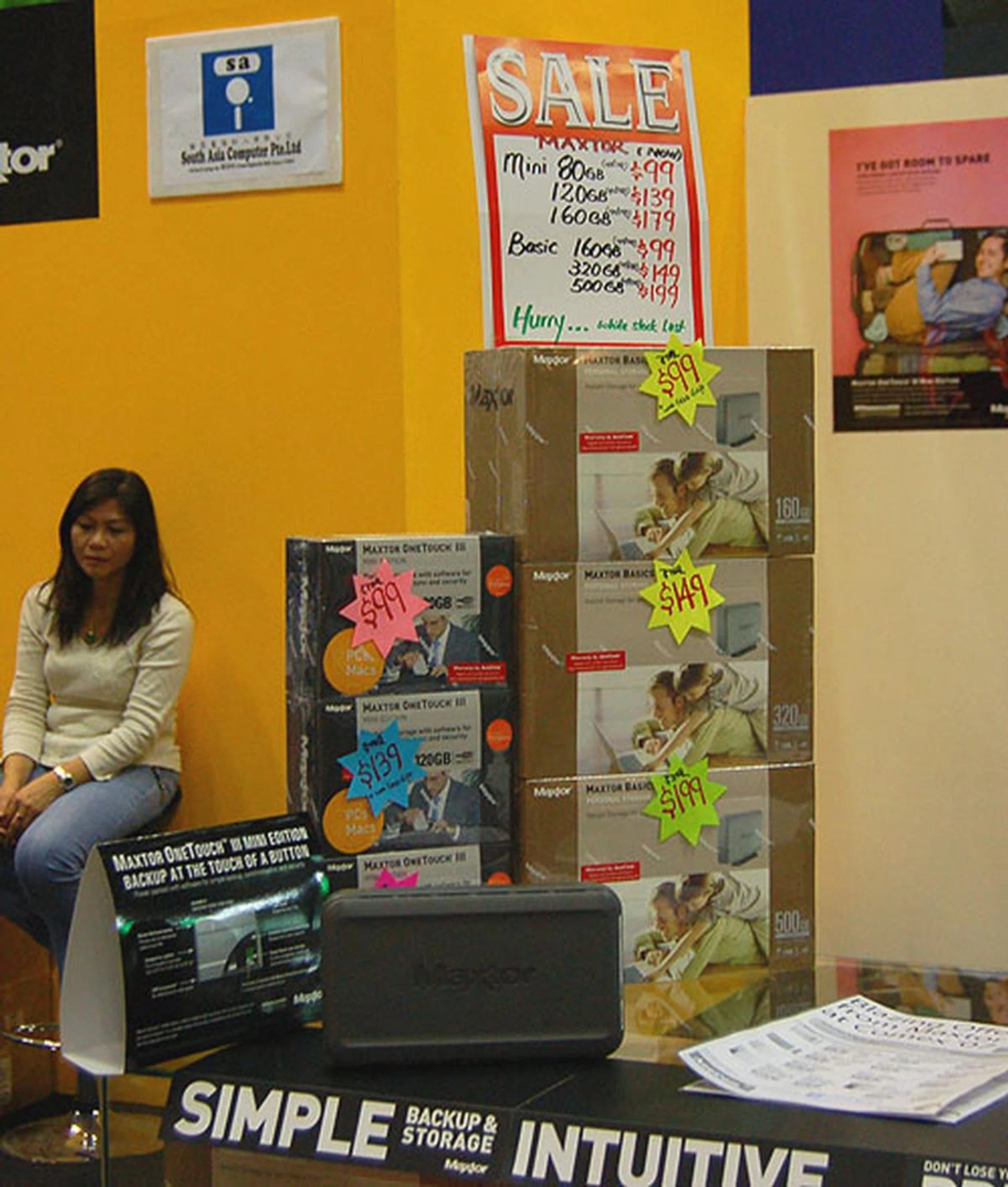  Portable storage is a roaring business and Maxtor offers everything from the handy 80GB OneTouch III Mini Edition to the larger ones of 500GB and beyond. At $199 for 500GB, disk space is cheaper than ever, though the Basic model here only has USB2.0 support and not FireWire. The more expensive Turbo Edition remedies this but cost $279 for 500GB.  