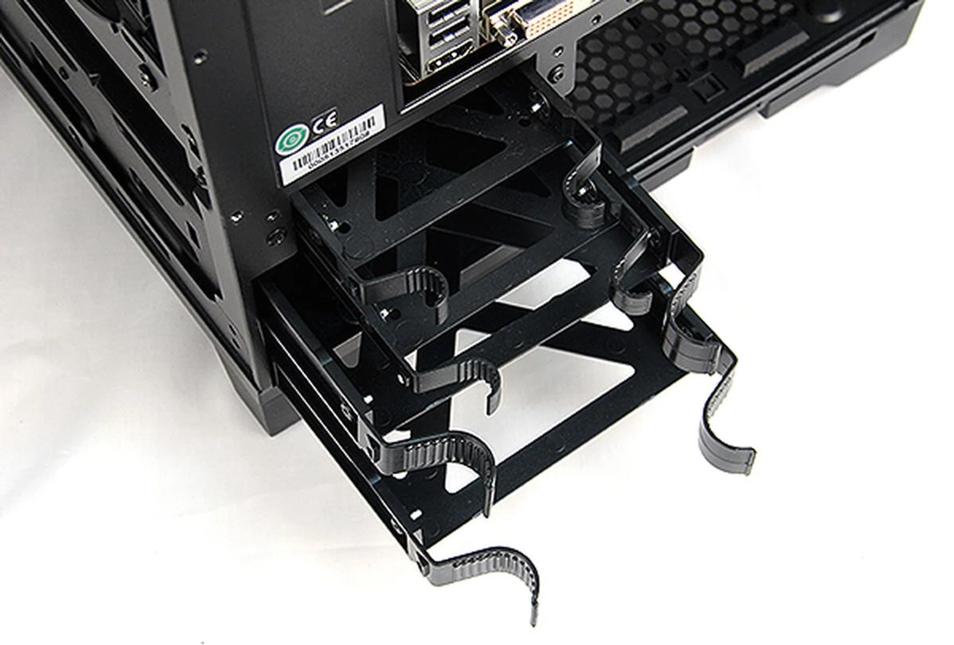 Despite the casing's modest dimensions, it features four internal storage drive bays including two for dedicated use with 2.5-inch drives.