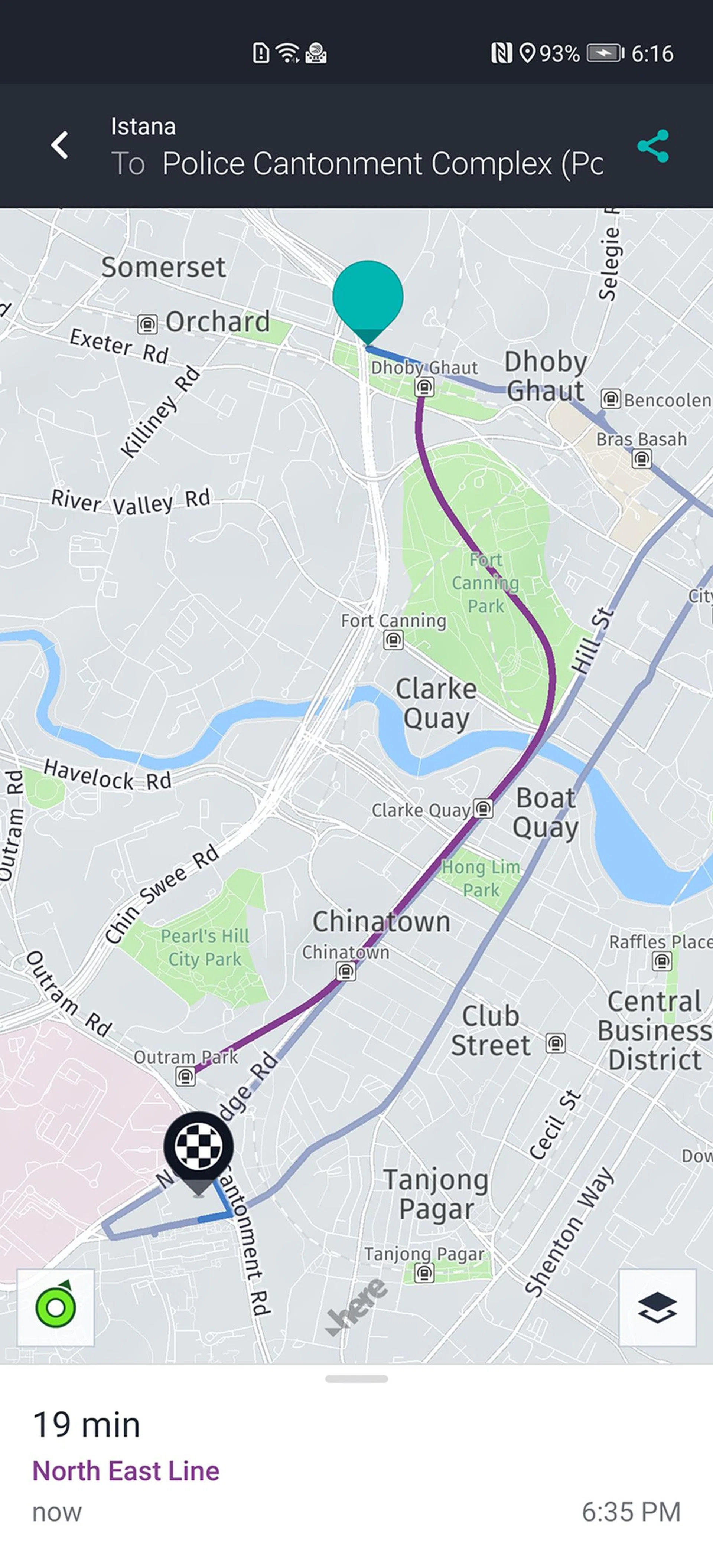 Trying out HERE WeGo maps for directions.