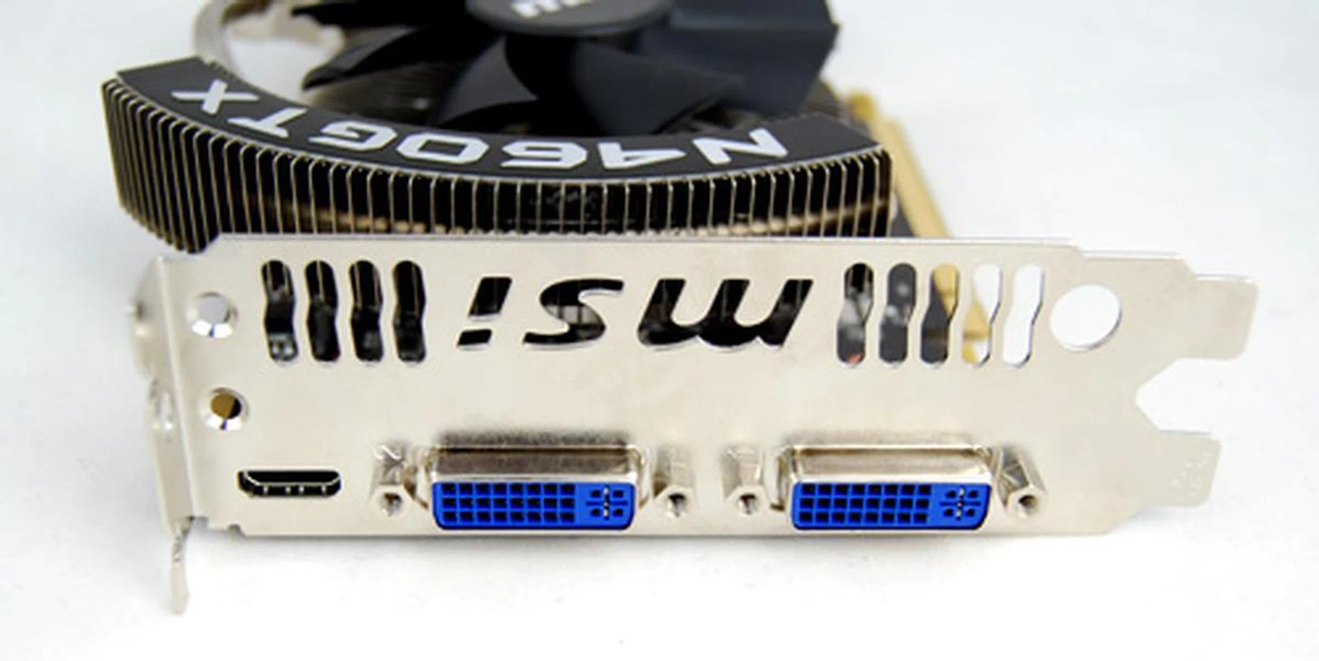 The card has the same twin DVI and single mini-HDMI port that we've seen on most Fermi cards thus far.