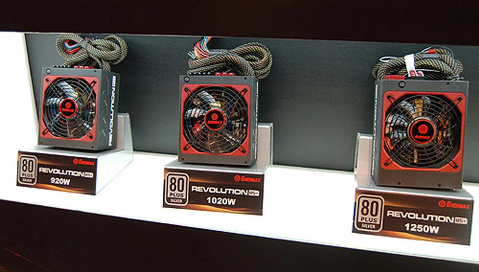 Also on display were their Revolution range of PSUs. These are certified Silver by 80 Plus, which is certainly good enough for most users.