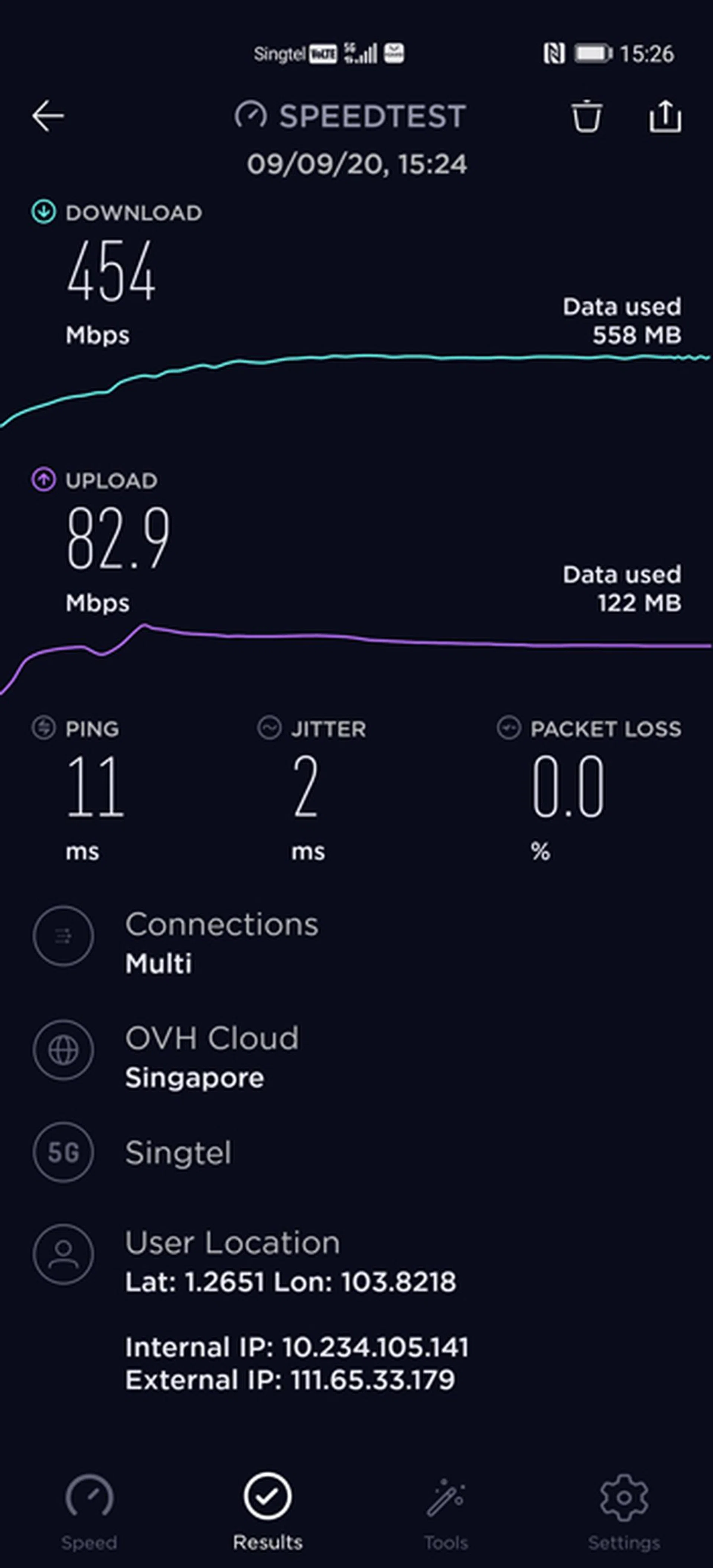 Singtel 5G Test 1.