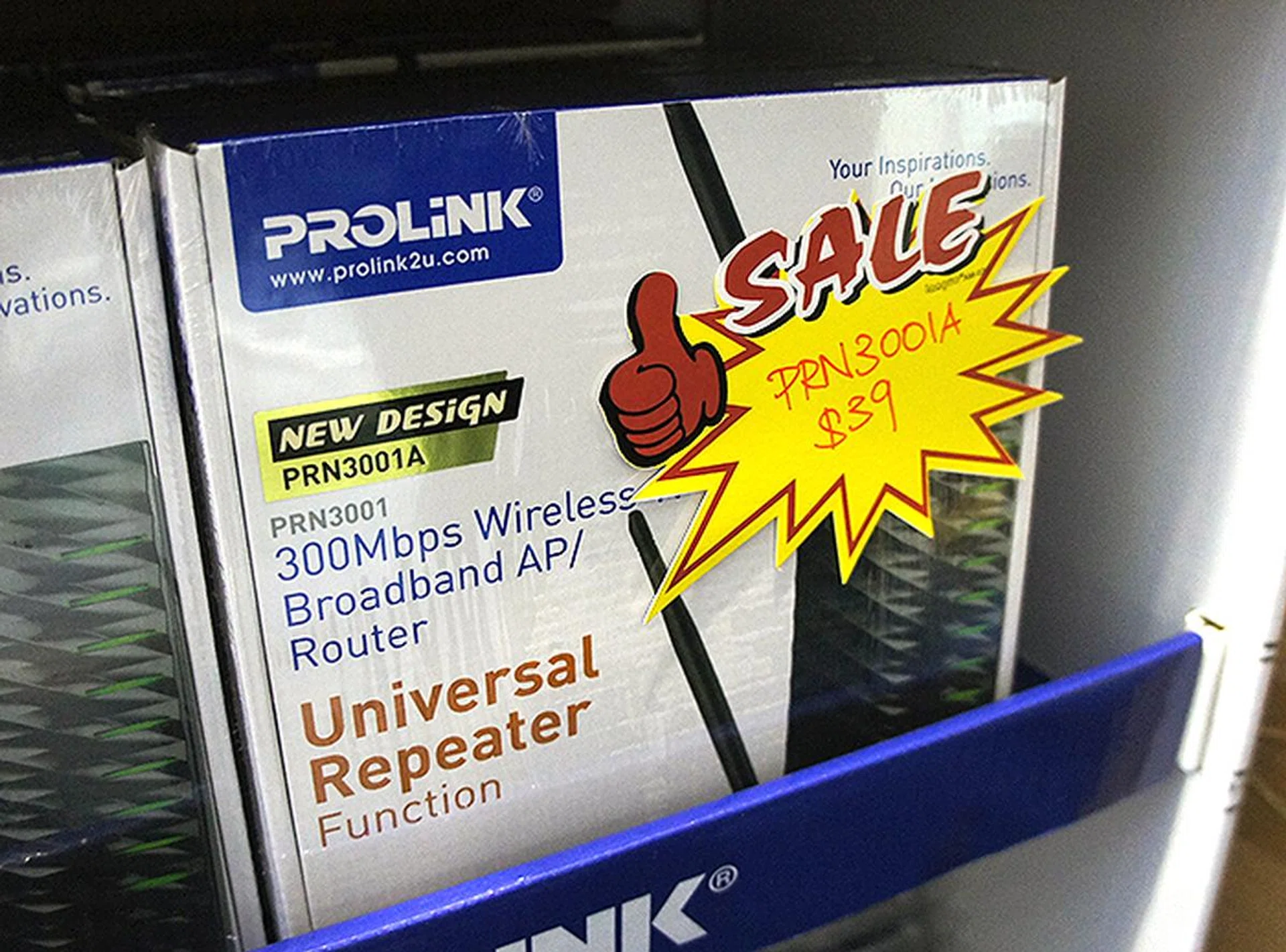 If you are looking for an affordable router, the Prolink PR3001A offers transfer rates of up to 300Mbps and even comes with a life-time warranty. Available for just $39 (U.P.: $45).