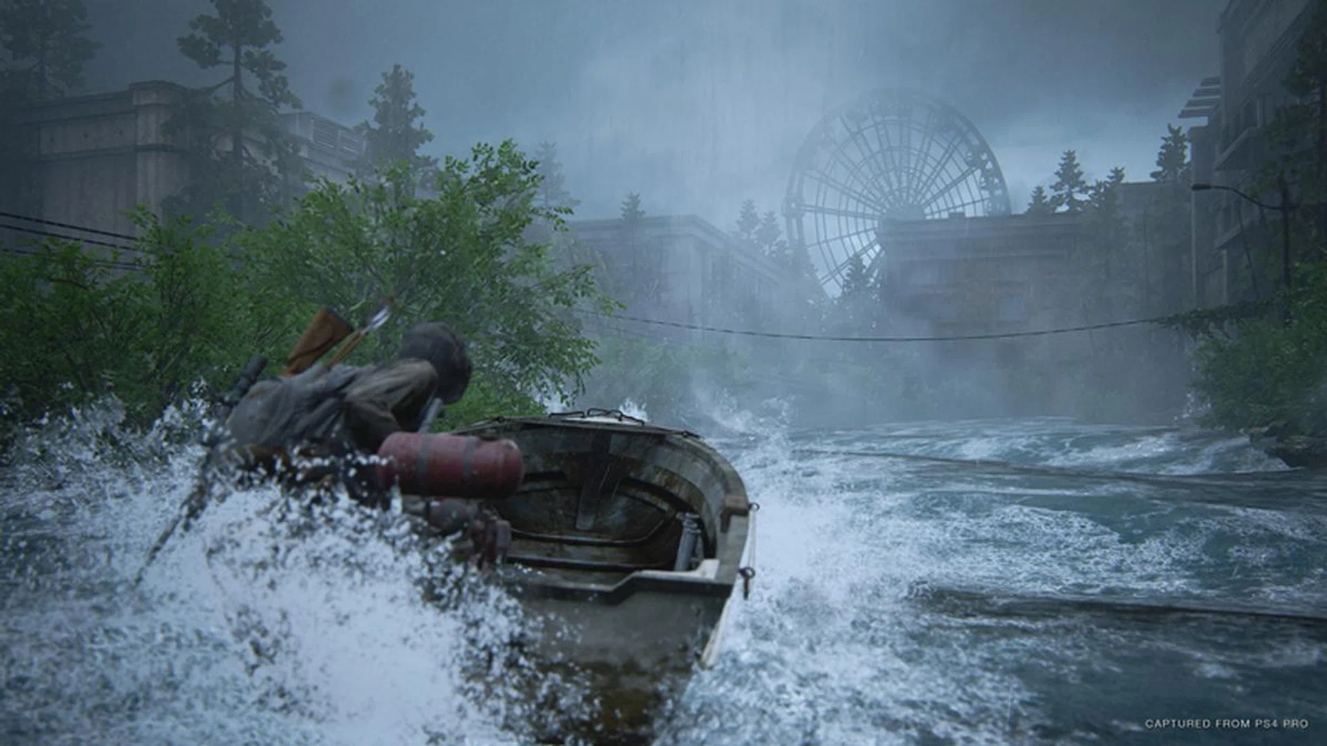 You'll find a lot of ways to travel around environments in this game - including boating! Unlike Kratos however, Ellie doesn't have a magical talking head with her - so her travels are a little quieter. | Image: Sony Interactive Entertainment