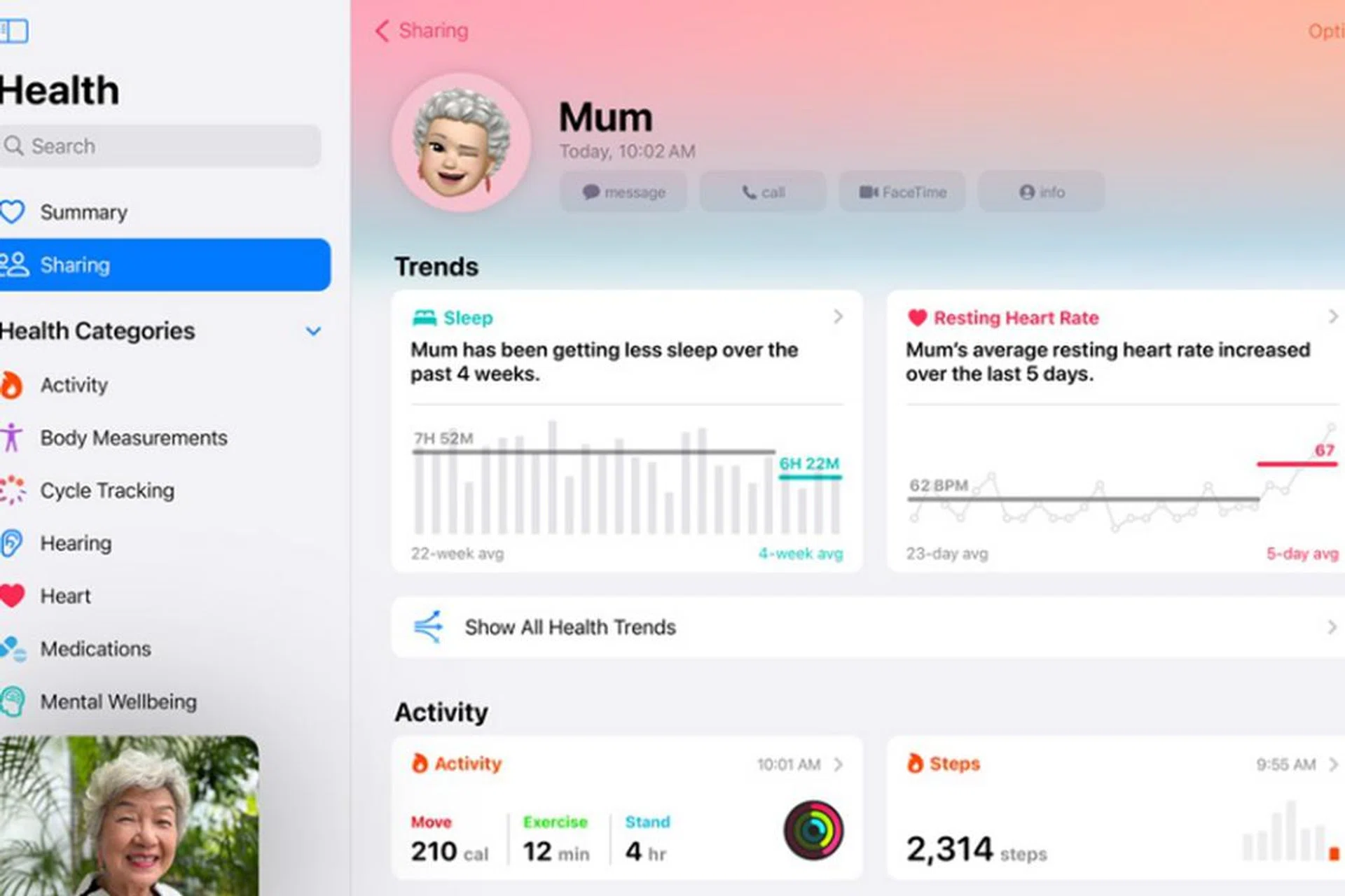 The AI-powered Health app is rumoured to help users track their eating habits, explain certain health conditions with videos, study their exercises and offer guidance. Photo: Apple