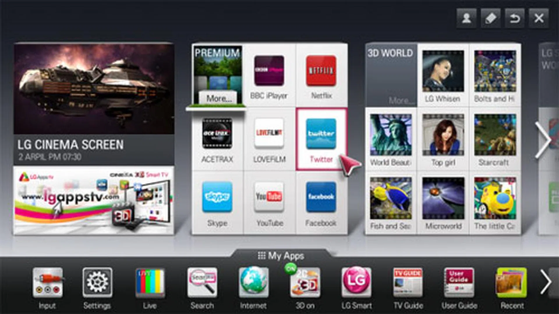 LG's latest Home Dashboard. (Image credit: LG UK) 