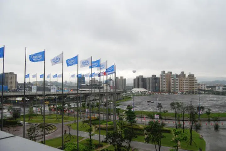 The cool season outside of the Nangang Exhibition halls in Taipei, Taiwan where a bulk of the Computex 2011 show will take place along with the Taiwan World Trade Center area.