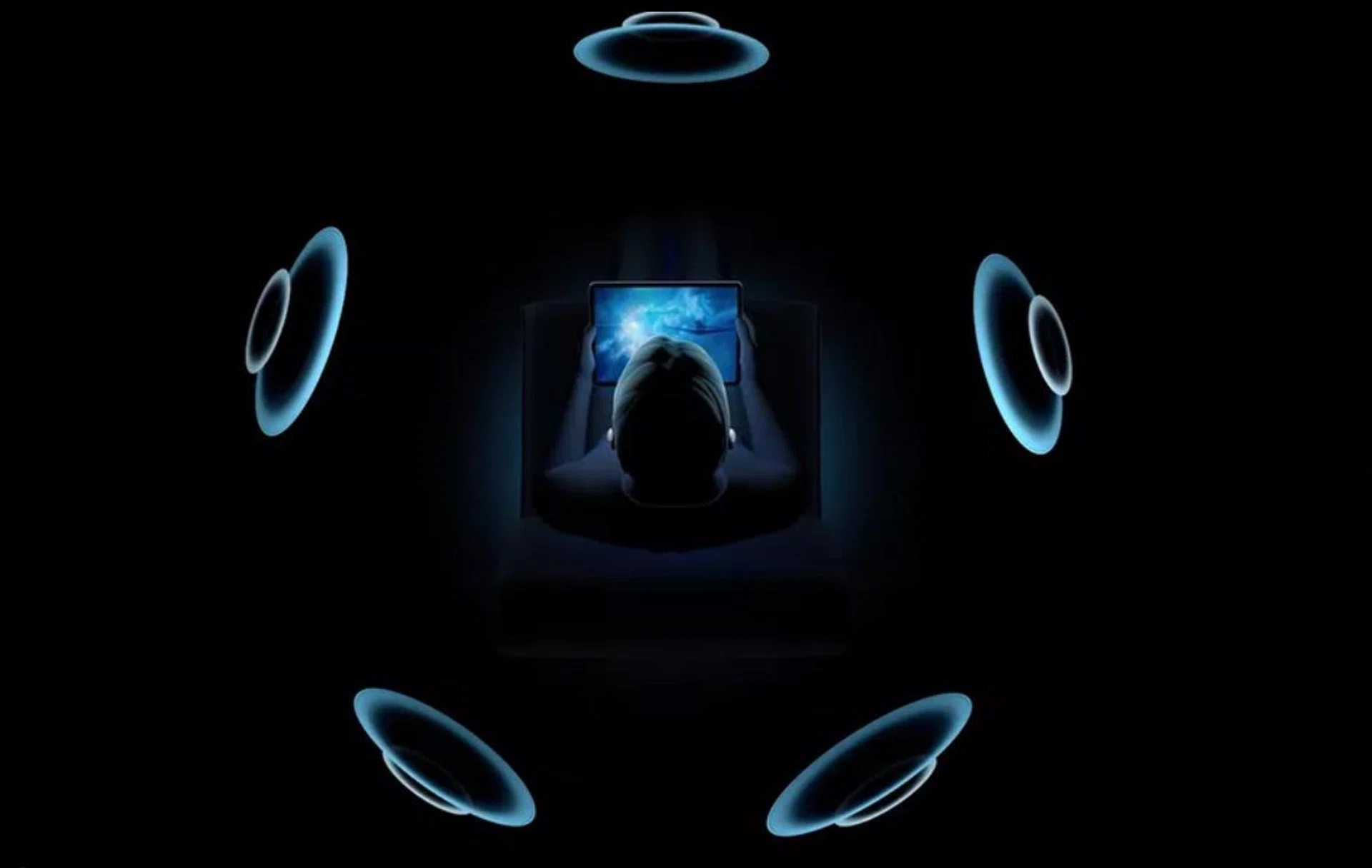 With spatial audio, your headphones can make it seem as if the sound is coming from all around you. (Image source: Apple)