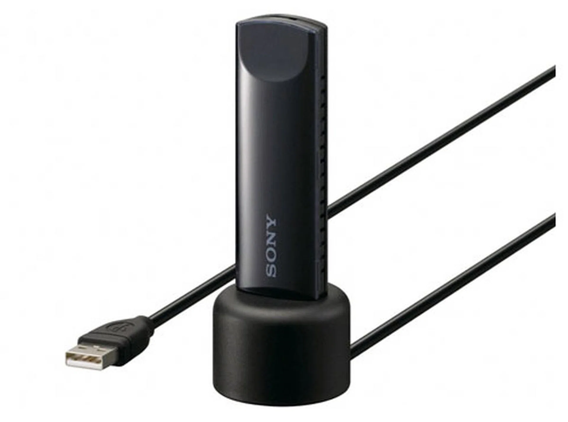For a wireless solution, an external adapter is required if your Smart TV does not carry any integrated options. Shown here is the Sony UWA-BR100 wireless LAN adapter with a USB plug.