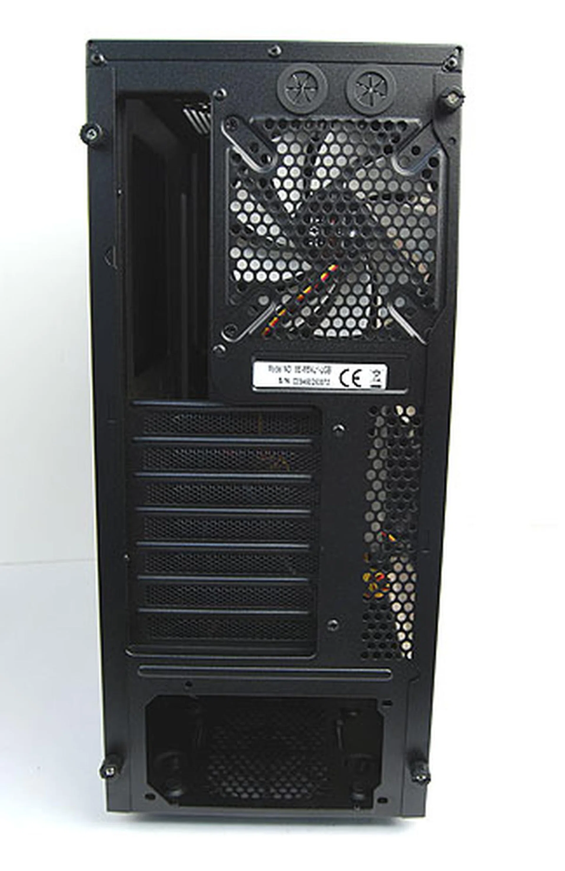 The rear panel of the M59 has all the stuff you'd expect from a decent casing. It even has rubber grommets for liquid cooling.