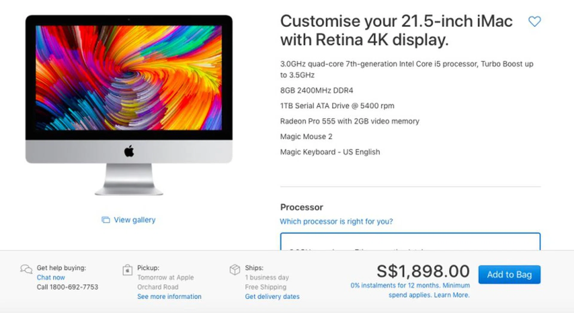 21.5-inch iMac with Retina 4K Display