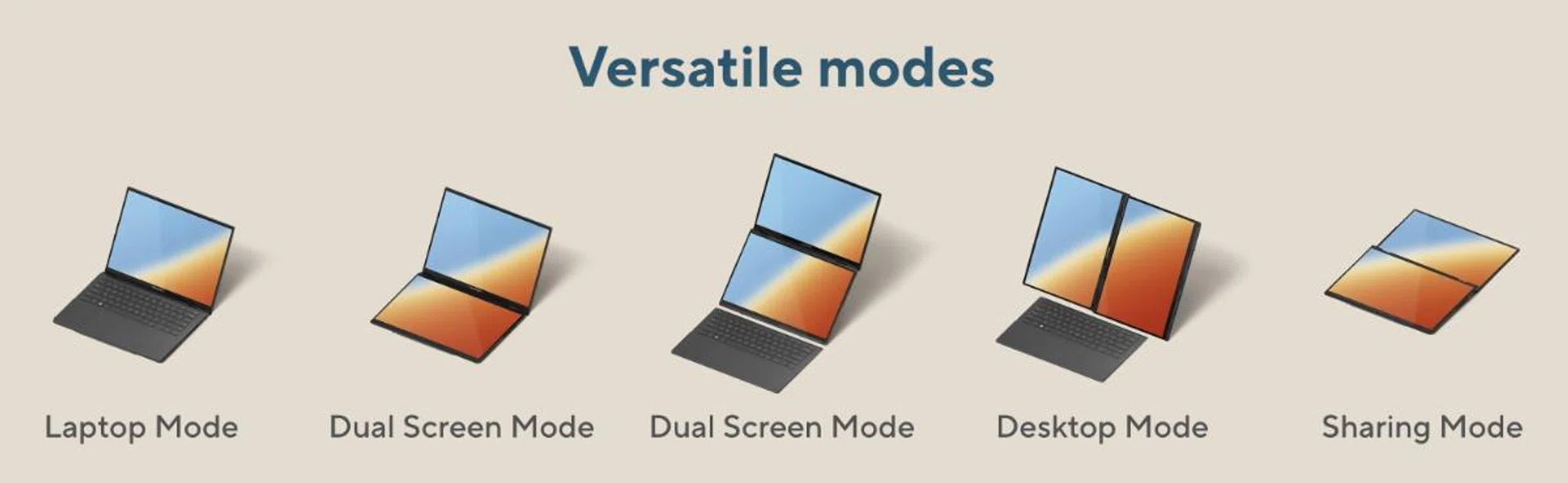 You can use the Zenbook Duo in various ways. (Image source: ASUS)