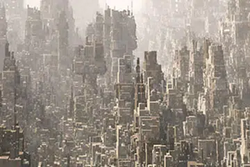 The 3DMark Overhead feature test renders increasing numbers of building-like objects on screen. (Image Source: Futuremark)