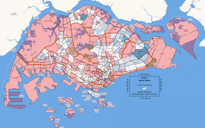 Red indicates no BlueSG station; translucent indicates very few, with deeper shade of blue indicating several. With the exception of controlled and uninhabited areas, note that Orchard, CBD, business parks, and industrial areas have little to no stations. This is also noticed in areas like Bukit Timah, Thomson, Moulmein and Marine Parade. (Data source from BlueSG; map generated from OneMap.)