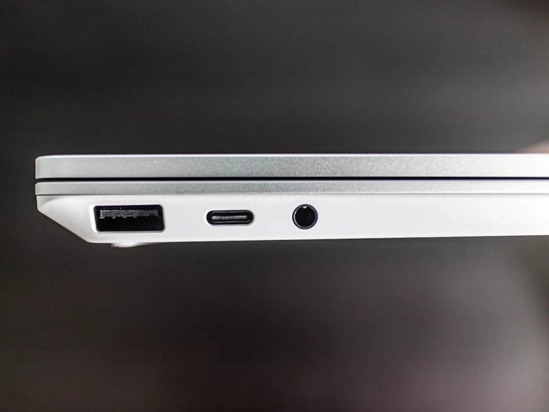 These are the only ready-to-use ports you'll get from the Surface Laptop Go - a Type-A and Type-C USB port each, along with an audio jack.
