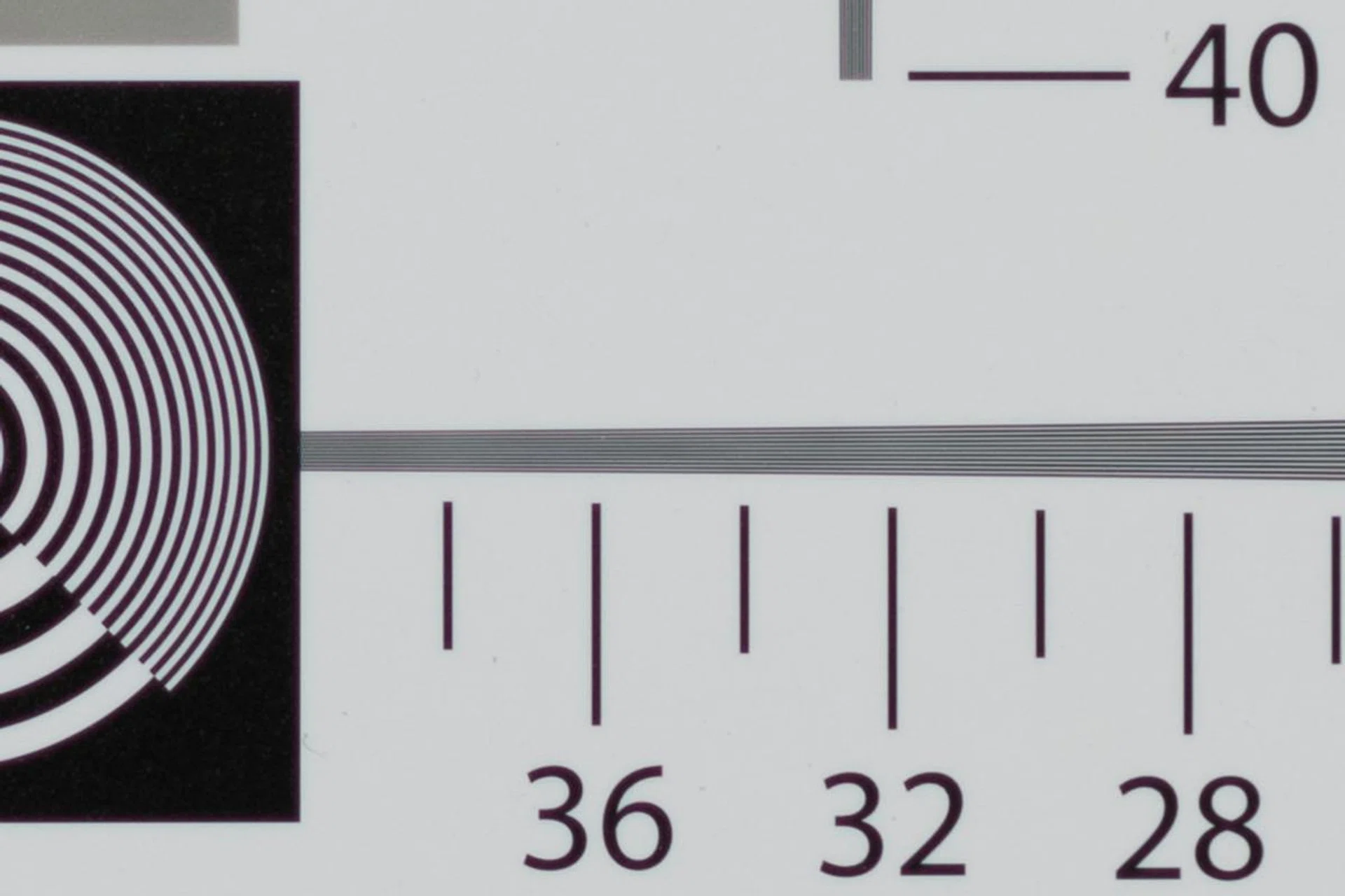 Even with the optical low-pass filter set to standard, the RX1R II’s sensor still resolves our resolution chart perfectly.