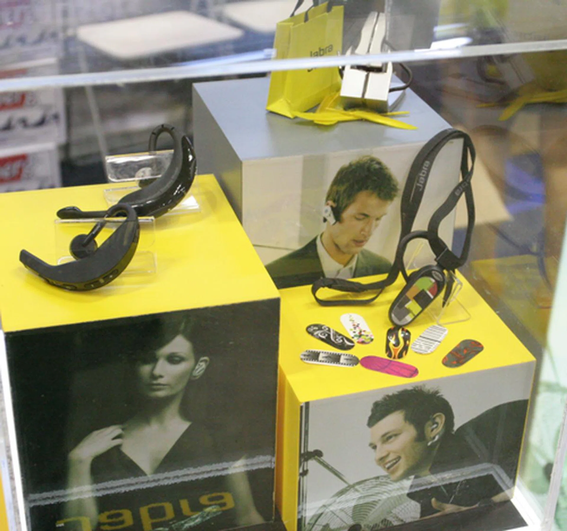  Be truly handsfree with the Jabra range of Bluetooth headsets, which not only makes you look professional, but also hip, with its interchangeable cover designs from the Jabra BT3010. From left: Jabra BT 5020 ($148), Jabra BT250v ($98) and the Jabra BT3010 ($78)  