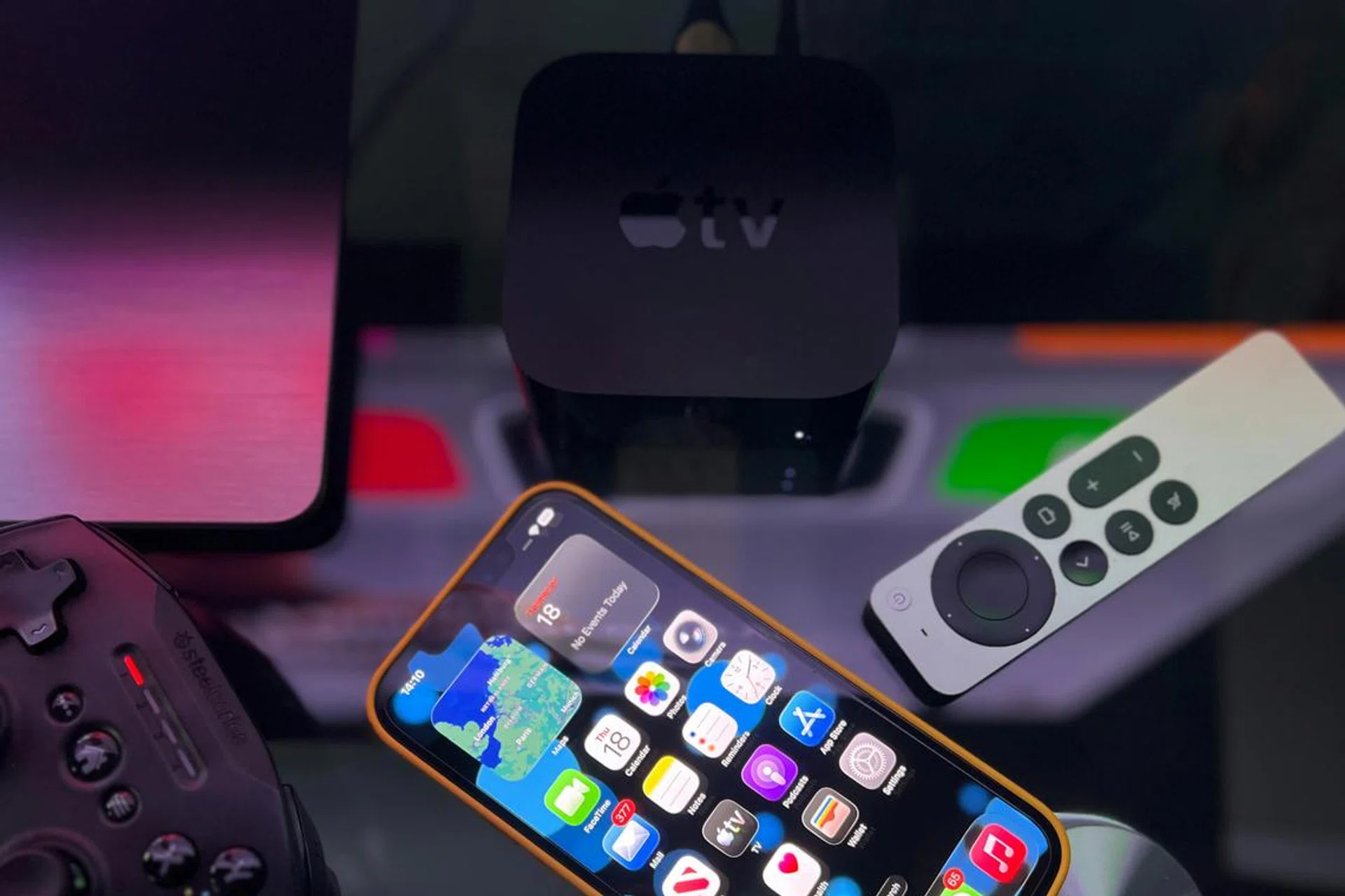 An Apple TV box