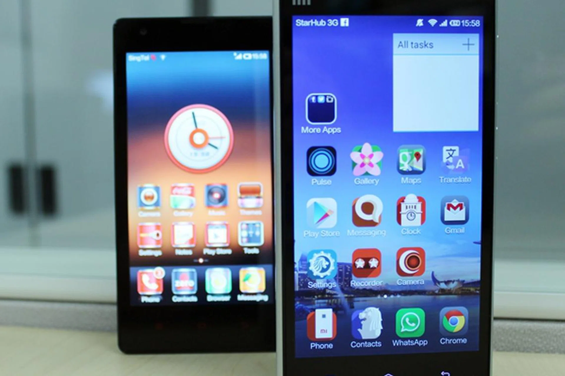 The Mi 3 (front) is the flagship smartphone for Xiaomi while the Redmi (behind) is the midrange smartphone.