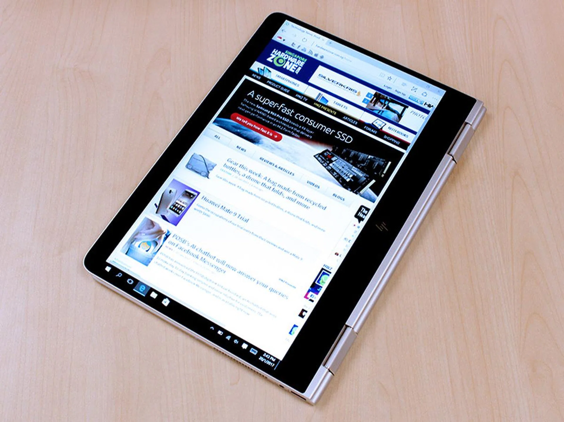 The keyboard can be folded away, turning the Spectre x360 into a tablet.