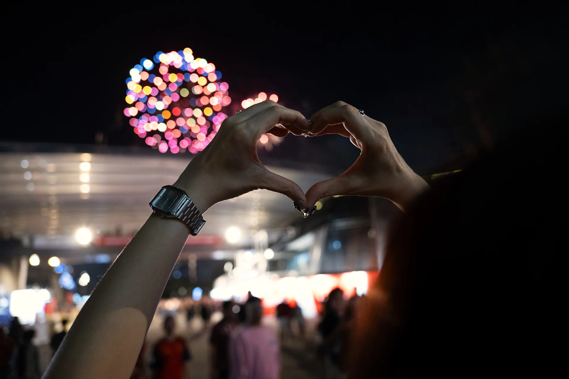 Heart-shaped fireworks