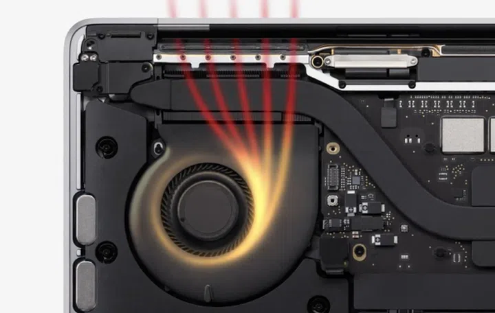 The MacBook Pro is more powerful not because it has a faster chip but because it has fans to cool it.