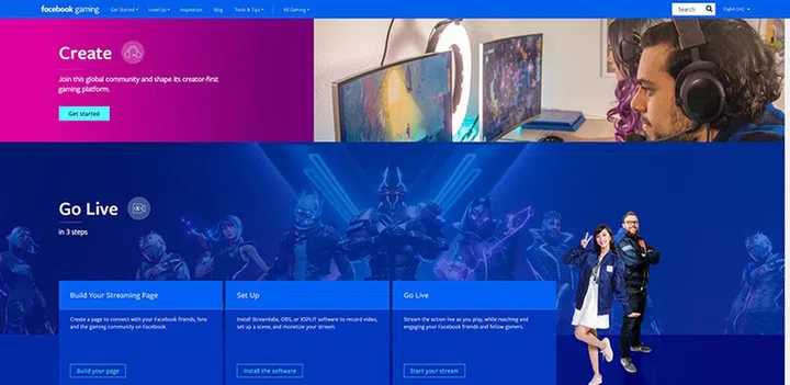 The official landing page for content creators interested in Facebook Gaming.